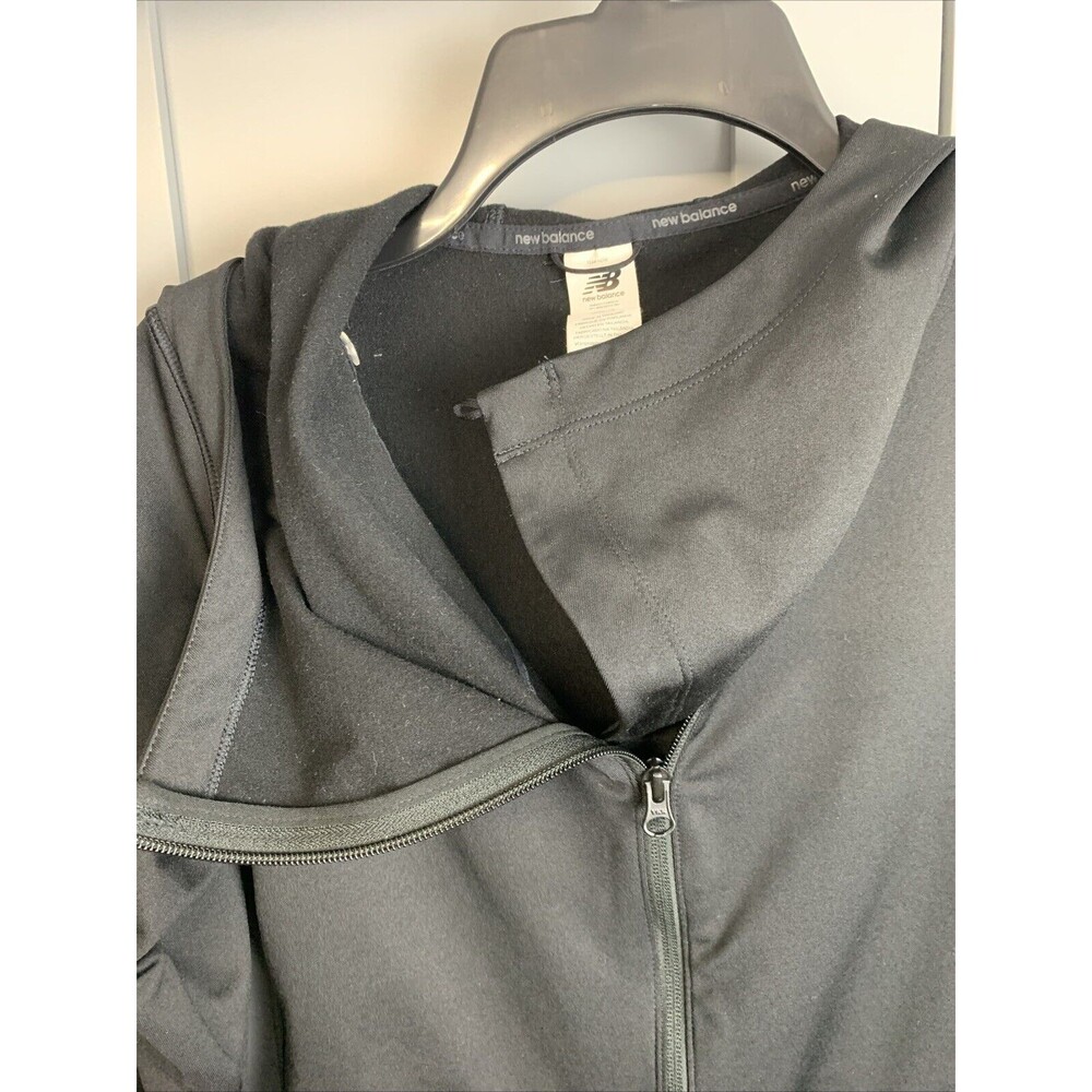 New Balance Womens Asymmetrical Side Zip Hoodie Black Performance Jacket XS - Picture 4 of 7